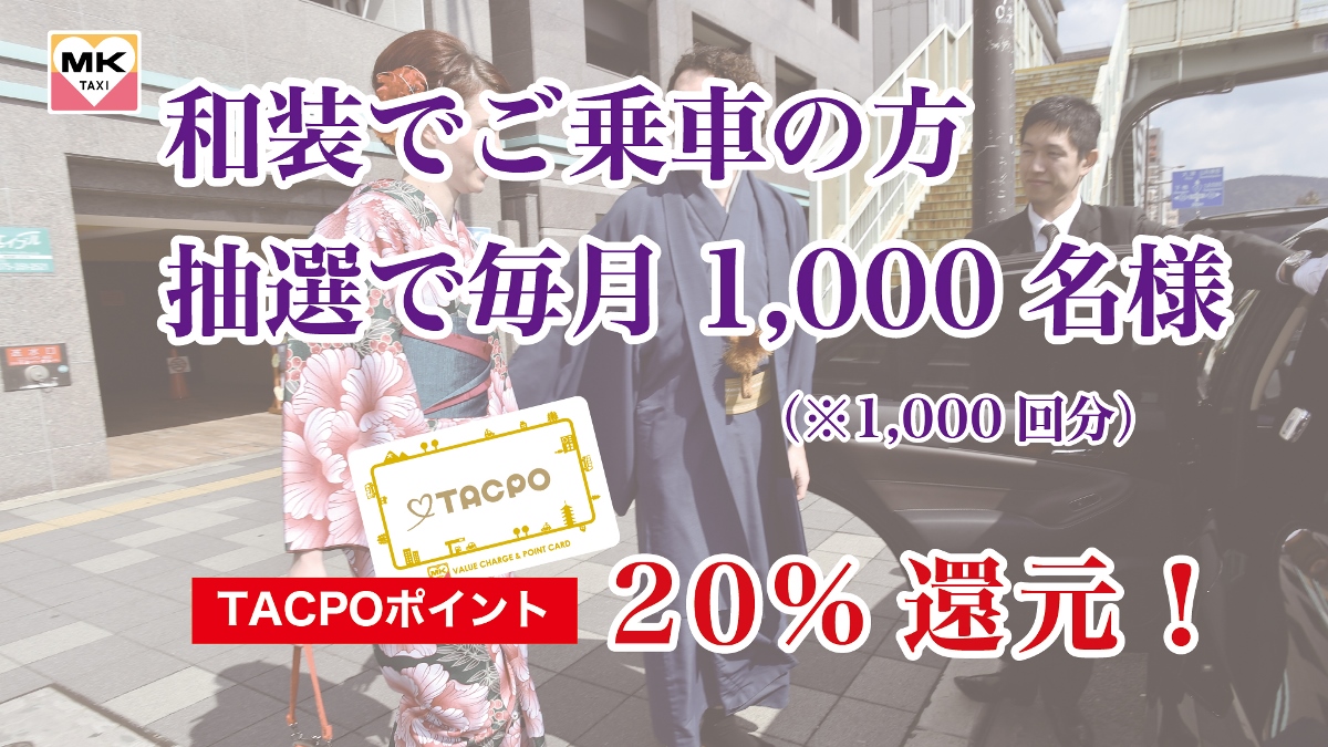 和装の方毎月抽選で1,000名様20%還元