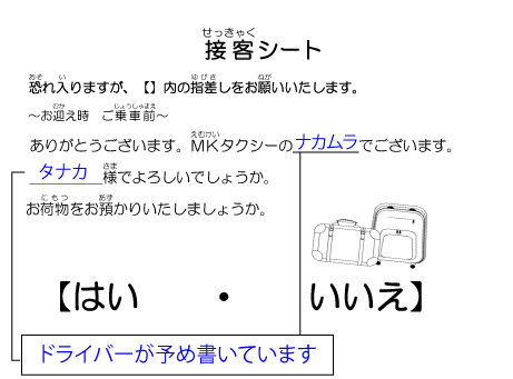接客シート（筆談）