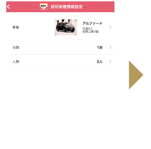 車種、台数、人数をご入力ください