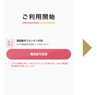 まずは「電話番号登録」をタップ