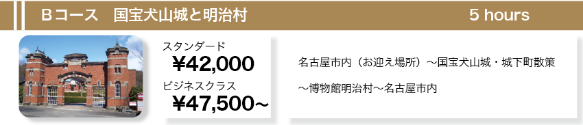 Ｂコース　国宝犬山城と明治村　５時間