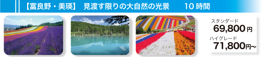 【富良野・美瑛】見渡す限りの大自然の光景　10時間